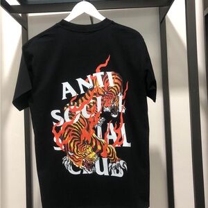 Anti Social Social Club Black Graphic Tiger Tee